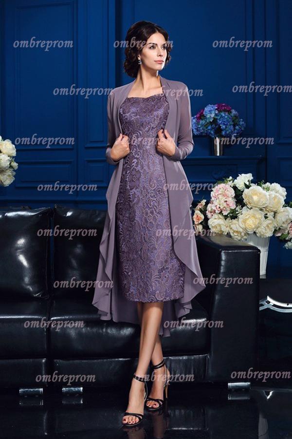 Mother of the bride best sale dresses purple knee length