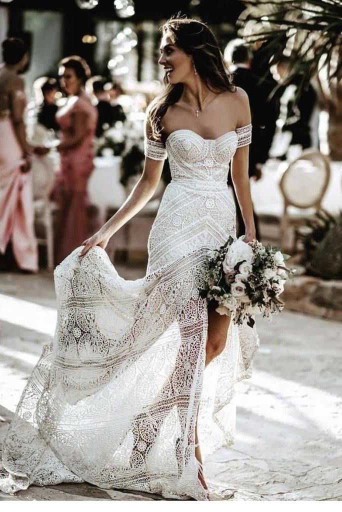 Split Front Wedding Dress