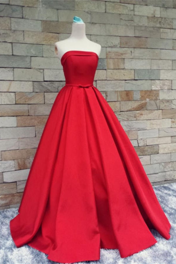 Simple red ball outlet gown