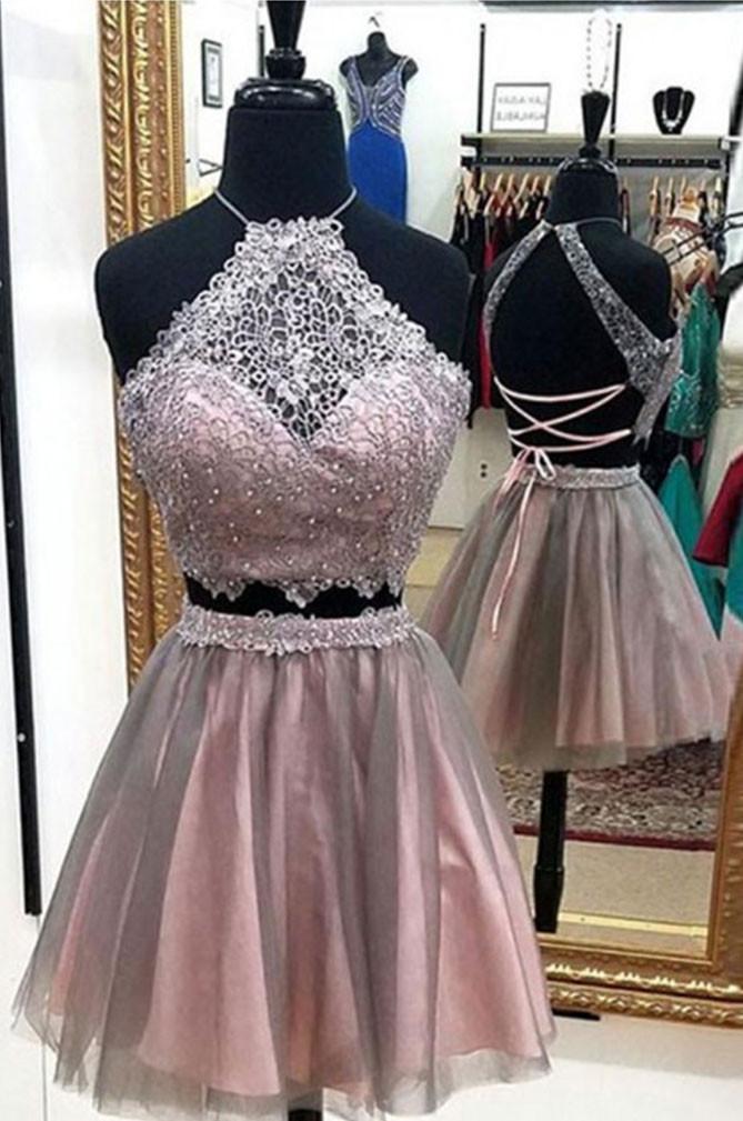 two piece short two piece cute prom dresses