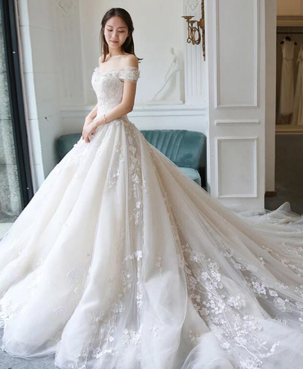 Ball Gown Wedding Dress 5329, Lace Wedding Dress, Ivory Wedding Dress, Bridal  Gown 
