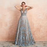 See-through Floral Lace Embroidered Beaded Cap Sleeve Evening gown