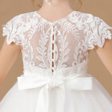 Princess Lace Satin Flower Girl Dress With Bowknot FL0044