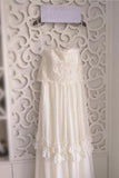 Vintage Hippie Style Boho Beach Wedding Dress Spaghetti Straps Tiered Lace Chiffon Dress N1632