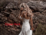 Elegant Sweetheart Long Front Split Lace Boho Wedding Dress Beach Wedding Dress Y0226