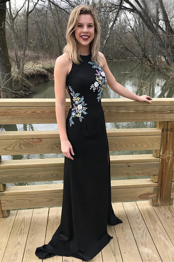 Charming Black Sheath Long Prom Dress Pageant Dress – Bohogown