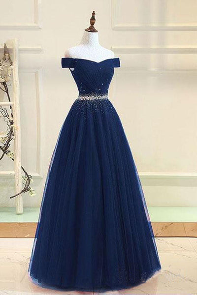 Off Shoulder Navy Blue Prom Dresses with Rhinestones · dressydances ·  Online Store Powered by Storenvy